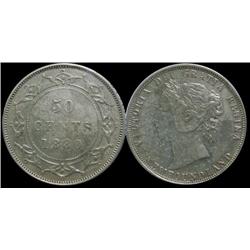 Nfld 1880 50¢ AU50, brilliant with some lustre.  Previously graded AU50 by PCGS.