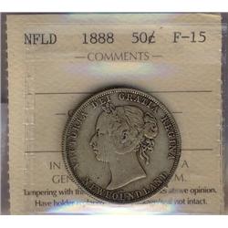 Nfld 1888 50¢ ICCS F15, lightly toned.