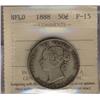 Nfld 1888 50¢ ICCS F15, lightly toned.