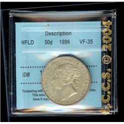 Newfoundland 1896  50¢  CCCS VF35.  Light toning with underlying lustre.