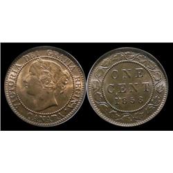 1858 1¢ PCGS MS64 Red/brown. A very flashy coin! Excellent strike and clean fields.  Great surfaces.