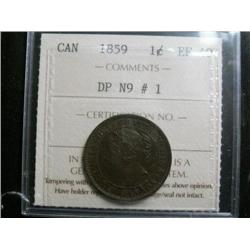 1859 DP#1 1¢ ICCS EF40. A nice problem free example.
