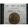 Image 1 : 1859 Narrow 9 1¢ ICCS MS64 Red, Excellent strike and lots of lustre. Scarce!