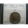 Image 1 : 1876H 1¢ ICCS MS64 Red.  90% red lustre.  Nice