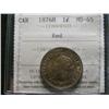 Image 1 : 1876H 1¢ ICCS MS65 Red, Excellent strike with clean fields and great surfaces.  Rare and very sought