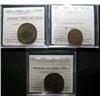 Lot of 3 ICCS graded Cents. 1884 Obv.2 MS60, 1882H Obv.2 MS62, 1923 VF30