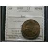 Image 1 : 1910 1¢ ICCS MS64 Red, Excellent strike and lots of lustre.