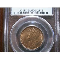 1911 1¢ PCGS MS64 Red, 85% red lustre.