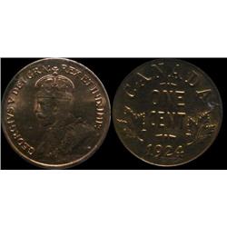 1924 1¢ ICCS MS64 RedPQ+ Near full red example.  Excellent strike with amazing red lustre.  Very rar