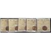 Image 1 : Lot of 5 ICCS graded Small cents; 1936, 1938, 1940, 1943, 1946.  All MS64 Red.