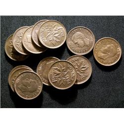 1941  1¢  EF-AU with 20% red lustre. Lot of 38 pieces.