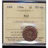 Image 1 : 1944 1¢ ICCS MS64 Red. 95% full wine /red lustre.  A nice example.