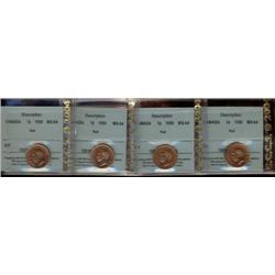 1950 1¢ CCCS MS64 Red.  Lot of 4 pieces.