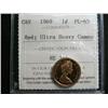 Image 1 : 1969 1¢ ICCS PL65 Red PQ "ULTRA HEAVY CAMEO". A very flashy coin! Excellent strike and clean fields.