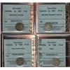 Image 1 : Lot of 4 four Five cents, all CCCS graded with comments, 1870 Nar 0 F15 corrosion, 1870 Wd 0 VF30 Cl