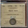 Image 1 : 1875H Small date 5¢ ICCS VF30.  A nice key date with problem free.