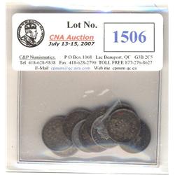 Lot of 12  "Victorian" Five cents silver. Includes 1880H (2), 1888 (2), 1891 (2), 1893 (2), 1899 (2)