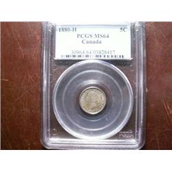 1880H 5¢ PCGS MS64.  An near gem example.  Nicely toned.
