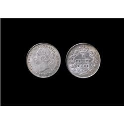 1881H  5¢  PCGS MS64PQ.  Light autumn shades over full underlying luster.  Rare date.