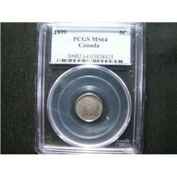 1899 5¢ PCGS MS64PQ,  A nice example with nice toning.