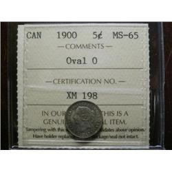 1900 "Oval O"  ICCS MS65PQ+  Light emerald,russet and golden tones over full lustre. A superb exampl