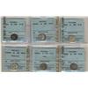 Image 1 : Lot of 6 Five cents silver, all CCCS graded, includes 1906 EF40, 1907 AU55, VF20 and VF30, 1908 Sm.8