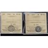Image 1 : Lot of 2 ICCS graded Five cents; 1916 MS60, 1917 MS62.  Two lightly toned coins.
