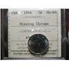 Image 1 : 1944 'Missing Chrome" 5¢ ICCS MS64. Scarce in this grade.