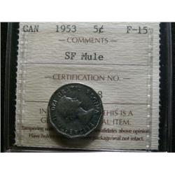 1953 SF, MULE 5¢ ICCS F15, problem free.
