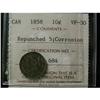 Image 1 : 1858  "Repunched 5"  10¢  ICCS VF30.  Heavy toning with light corrosion. Interesting variety.