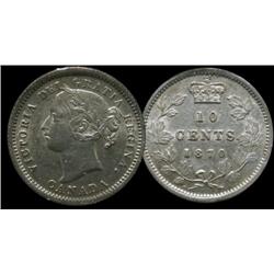 1870 Wide "O" 10¢ ICCS AU55, well struck and problem free example.