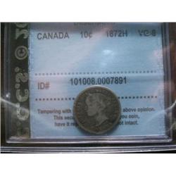 1872H 10¢ CCCS VG8.  A nice problem free example.