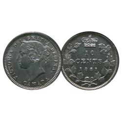 1881H Obv.2, 10¢, ICCS MS60,brilliant and lustrous.