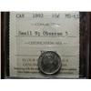 Image 1 : 1892 10¢ Sml 9 Obv.5  ICCS MS63  Super eye appeal and mirror-like finish.