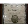 Image 1 : 1892 10¢ Large 9, 2/1 variety ICCS VF30.  Rare variety and underrated.