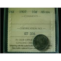 1901 10¢  ICCS MS64PQ.  Blast white with great surfaces.  Full luster