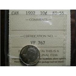 1902 10¢,ICCS AU55. Brilliant with a touch of rainbow toning.