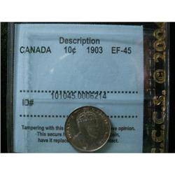 1903 10¢  CCCS EF45.  Light gold and russet tones over good underlying luster.
