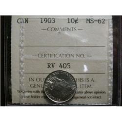 1903 10¢,ICCS MS62.Fully brilliant with lots of lustre.  A nice example.