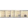 Image 1 : Lot of 5 ICCS graded Ten cents;1903H, 1908, 1909 VL,1910, 1915.  All F15