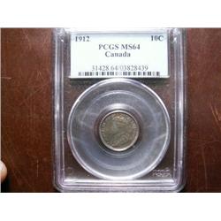 1912 10¢ PCGS MS64.  Superbe toning and well struck example.