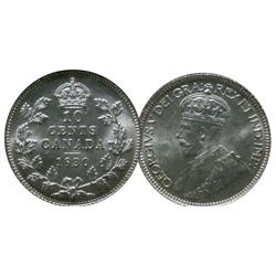 1930 10¢  ICCS MS64.  Brilliant and lustrous.  A sharp example.