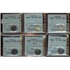 Image 1 : Lot of 6 CCCS graded Ten cents; 1963 (2), 1999, 2002P, 2003P Old effigy, 2004P.  All MS65.