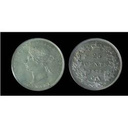 1872H Obv.2 25¢ ICCS MS65.  A superbly attractive example with light gold finish and next to perfect