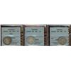 Image 1 : Lot of 3 Twenty-five cents, all CCCS graded, includes 1880H Wide 0, 1887 and 1889.  All in G6 condit