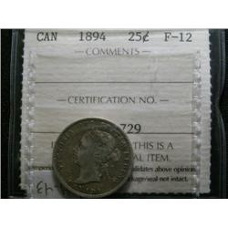 1894 25¢  ICCS F12, problem free!