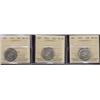 Image 1 : Lot of 3 ICCS graded Twenty-five cents;1916, 1918, 1929.  All EF40.