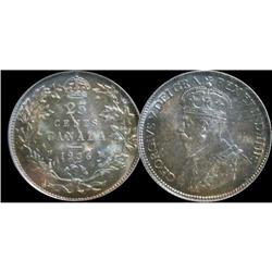 1936 BAR 25¢ PCGS MS64.  Intense autumn shades over full underlying lustre.  Scarce so nice!