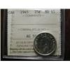 Image 1 : 1945  25¢  ICCS MS65. Hint of golden toning with full lustre.  A real "GEM".