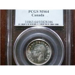 1948  25¢  PCGS MS64.  Better date, mostly brilliant.